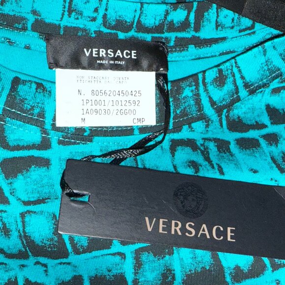 AUTHENTIC MENS VERSACE CROCODILE T-SHIRT MEDIUM OVERSIZED FIT - Picture 9 of 10